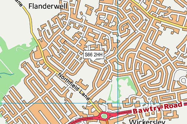 S66 2HH map - OS VectorMap District (Ordnance Survey)
