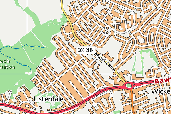 S66 2HN map - OS VectorMap District (Ordnance Survey)