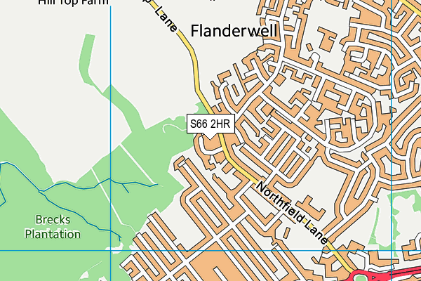 S66 2HR map - OS VectorMap District (Ordnance Survey)