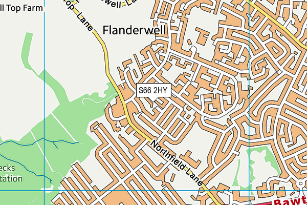 S66 2HY map - OS VectorMap District (Ordnance Survey)