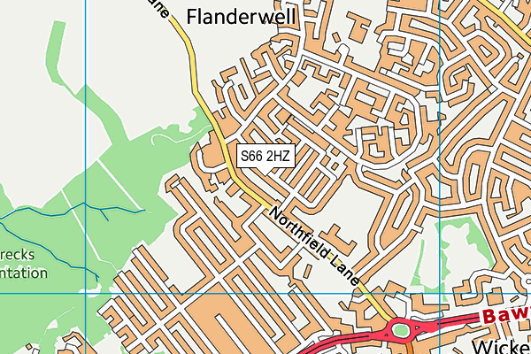 S66 2HZ map - OS VectorMap District (Ordnance Survey)