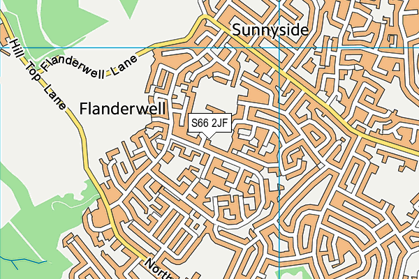 Flanderwell Primary School map (S66 2JF) - OS VectorMap District (Ordnance Survey)