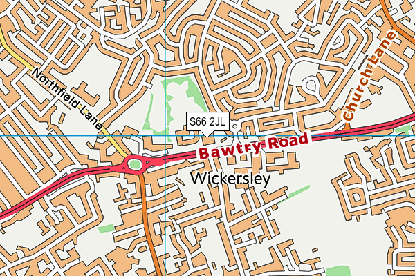 S66 2JL map - OS VectorMap District (Ordnance Survey)