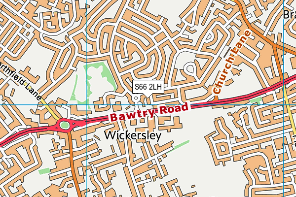 S66 2LH map - OS VectorMap District (Ordnance Survey)