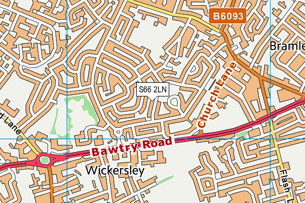 S66 2LN map - OS VectorMap District (Ordnance Survey)