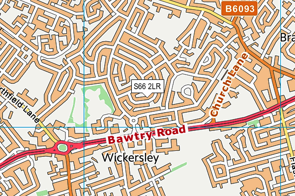 S66 2LR map - OS VectorMap District (Ordnance Survey)