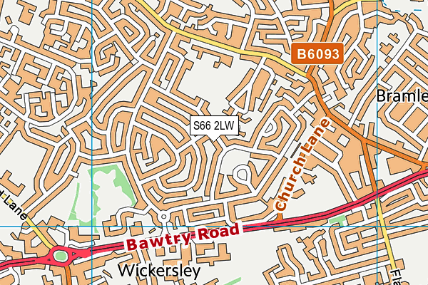 S66 2LW map - OS VectorMap District (Ordnance Survey)