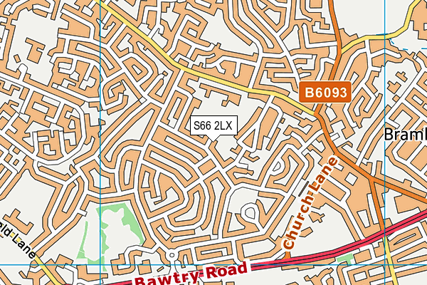 S66 2LX map - OS VectorMap District (Ordnance Survey)