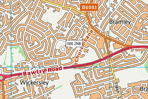 S66 2NB map - OS VectorMap District (Ordnance Survey)