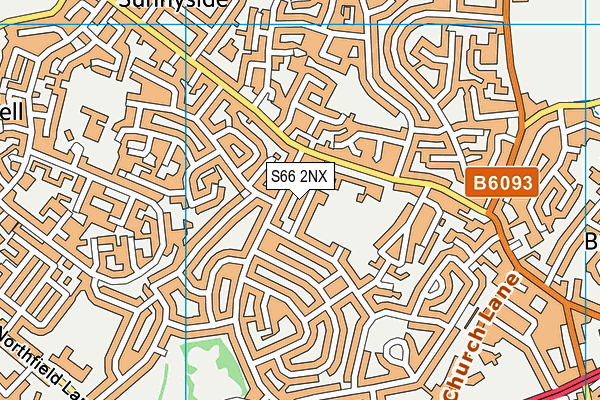 S66 2NX map - OS VectorMap District (Ordnance Survey)