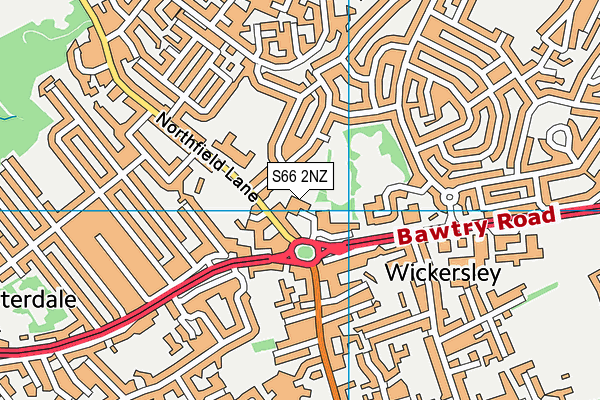 S66 2NZ map - OS VectorMap District (Ordnance Survey)