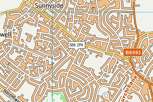 S66 2PA map - OS VectorMap District (Ordnance Survey)