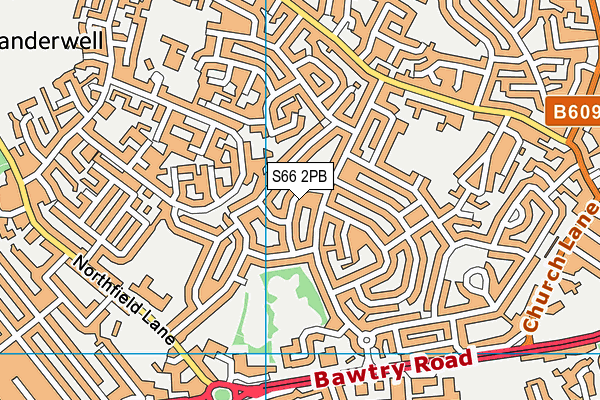 S66 2PB map - OS VectorMap District (Ordnance Survey)