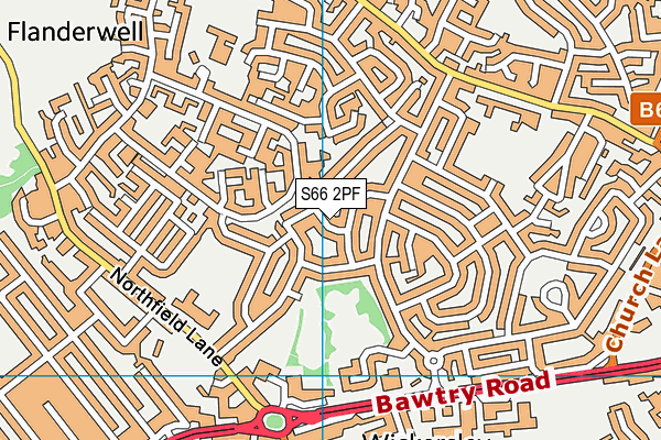 S66 2PF map - OS VectorMap District (Ordnance Survey)