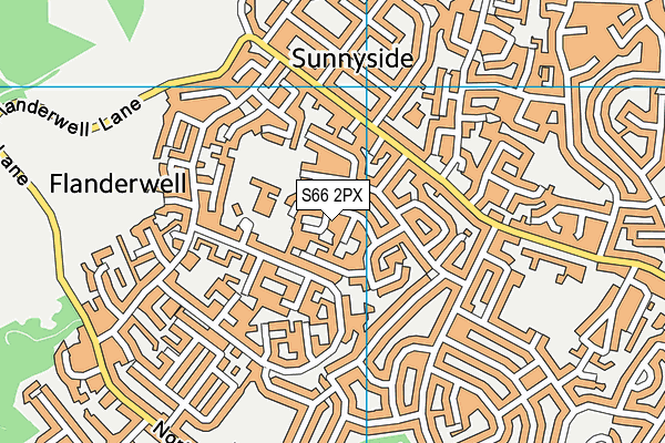 S66 2PX map - OS VectorMap District (Ordnance Survey)