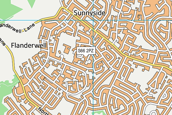 S66 2PZ map - OS VectorMap District (Ordnance Survey)