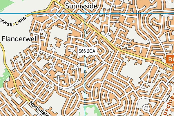 S66 2QA map - OS VectorMap District (Ordnance Survey)