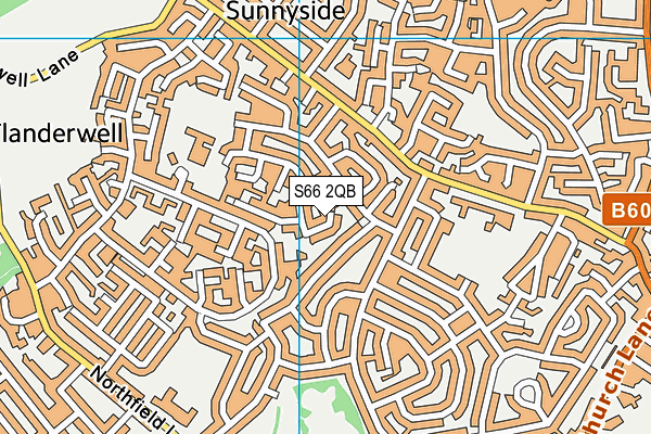 S66 2QB map - OS VectorMap District (Ordnance Survey)