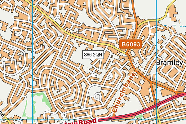 S66 2QN map - OS VectorMap District (Ordnance Survey)