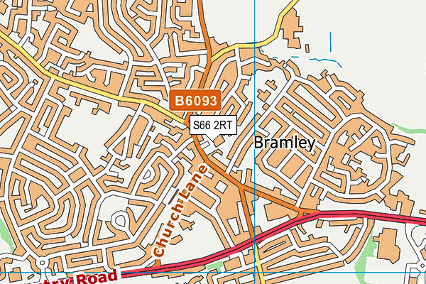 S66 2RT map - OS VectorMap District (Ordnance Survey)