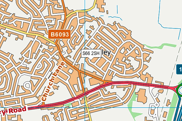 S66 2SH map - OS VectorMap District (Ordnance Survey)