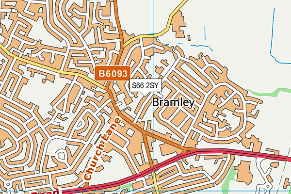 Bramley Grange Primary School map (S66 2SY) - OS VectorMap District (Ordnance Survey)