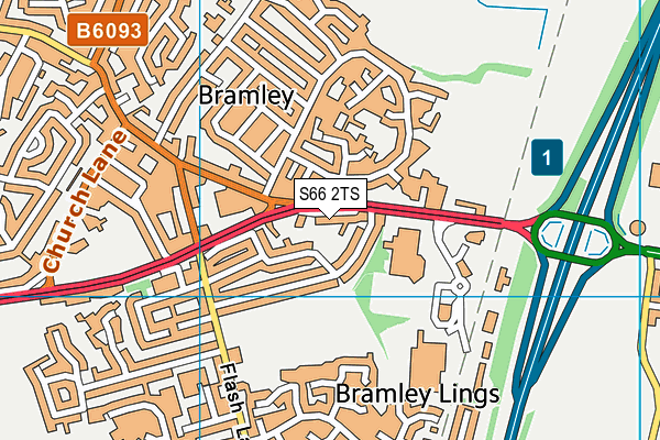 S66 2TS map - OS VectorMap District (Ordnance Survey)