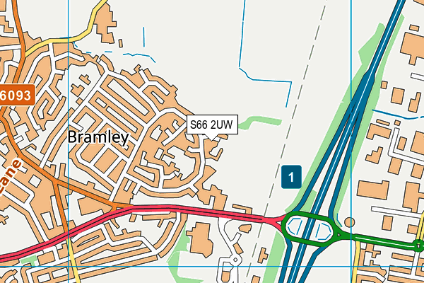 S66 2UW map - OS VectorMap District (Ordnance Survey)
