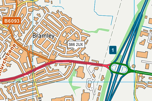S66 2UX map - OS VectorMap District (Ordnance Survey)