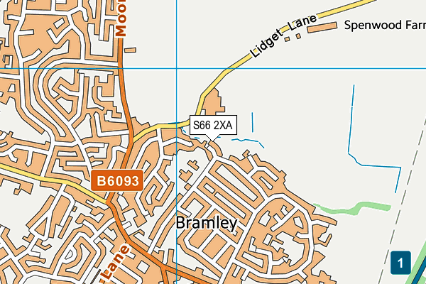 S66 2XA map - OS VectorMap District (Ordnance Survey)