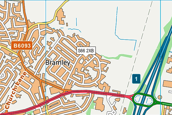 S66 2XB map - OS VectorMap District (Ordnance Survey)