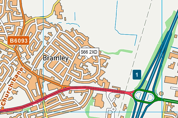 S66 2XD map - OS VectorMap District (Ordnance Survey)