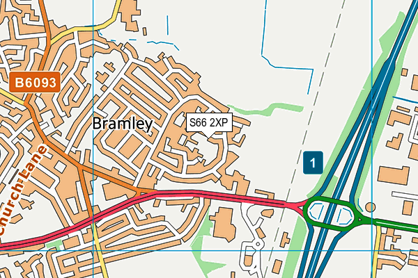 S66 2XP map - OS VectorMap District (Ordnance Survey)
