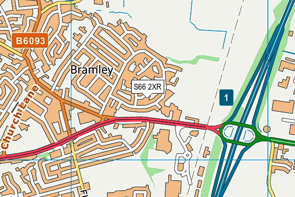 S66 2XR map - OS VectorMap District (Ordnance Survey)