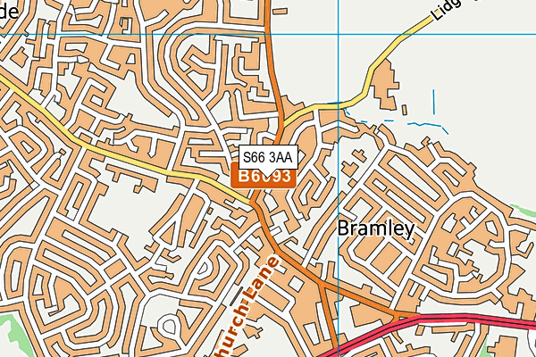 S66 3AA map - OS VectorMap District (Ordnance Survey)