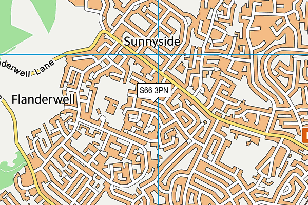 S66 3PN map - OS VectorMap District (Ordnance Survey)