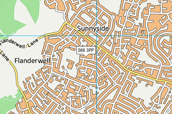 S66 3PP map - OS VectorMap District (Ordnance Survey)