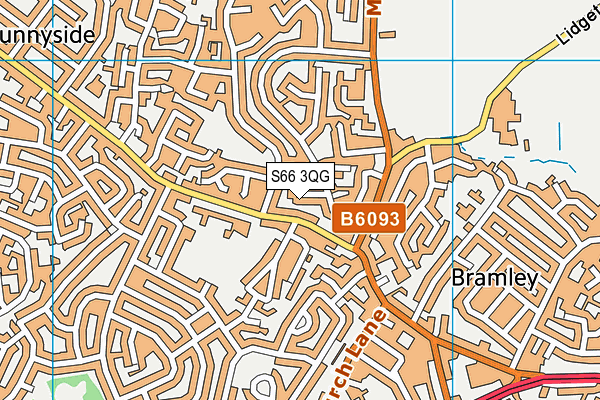 S66 3QG map - OS VectorMap District (Ordnance Survey)