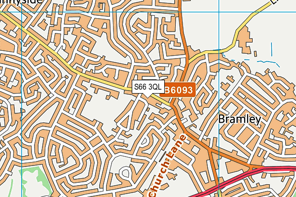 S66 3QL map - OS VectorMap District (Ordnance Survey)
