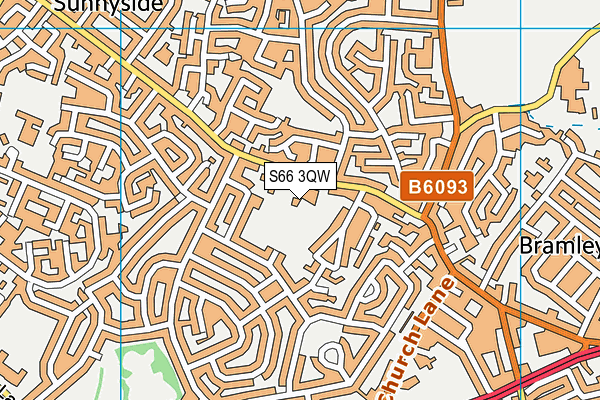 Bramley Sunnyside Junior School map (S66 3QW) - OS VectorMap District (Ordnance Survey)