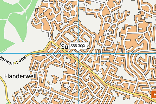 S66 3QX map - OS VectorMap District (Ordnance Survey)