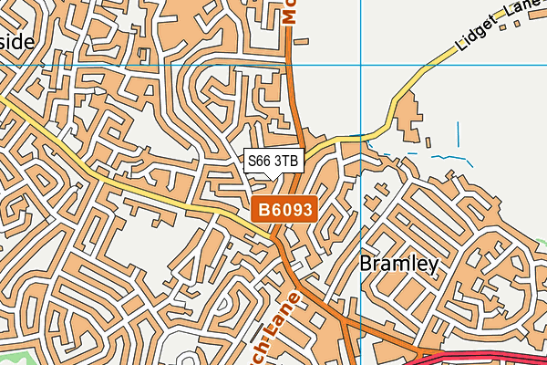 S66 3TB map - OS VectorMap District (Ordnance Survey)