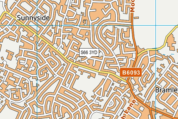 S66 3YD map - OS VectorMap District (Ordnance Survey)