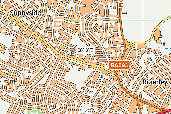 S66 3YE map - OS VectorMap District (Ordnance Survey)
