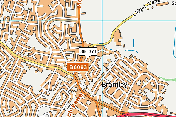S66 3YJ map - OS VectorMap District (Ordnance Survey)