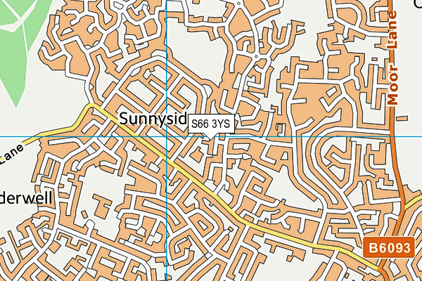 S66 3YS map - OS VectorMap District (Ordnance Survey)