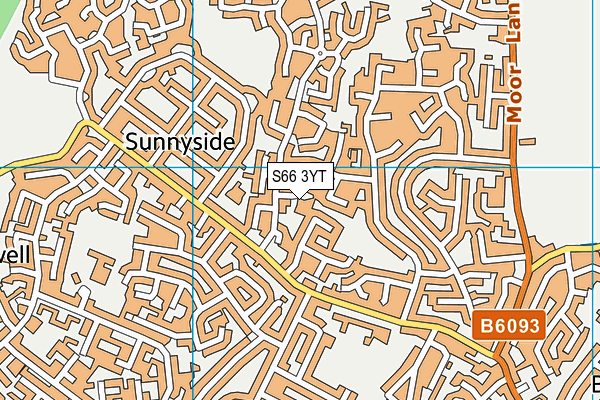 S66 3YT map - OS VectorMap District (Ordnance Survey)