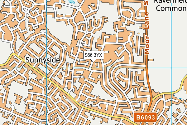 S66 3YX map - OS VectorMap District (Ordnance Survey)