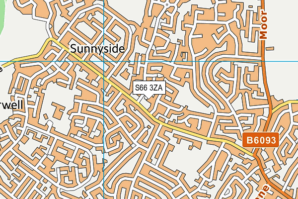 S66 3ZA map - OS VectorMap District (Ordnance Survey)