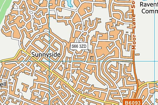 S66 3ZD map - OS VectorMap District (Ordnance Survey)